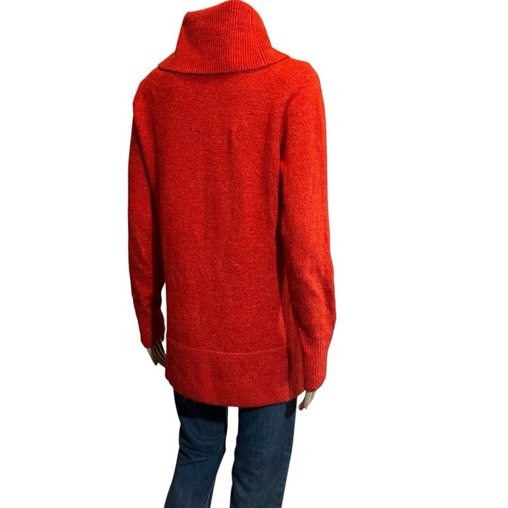 Loft Women’s Sweater Turtleneck Red Small Size Long Sleeves Winter Christmas - Picture 3 of 8